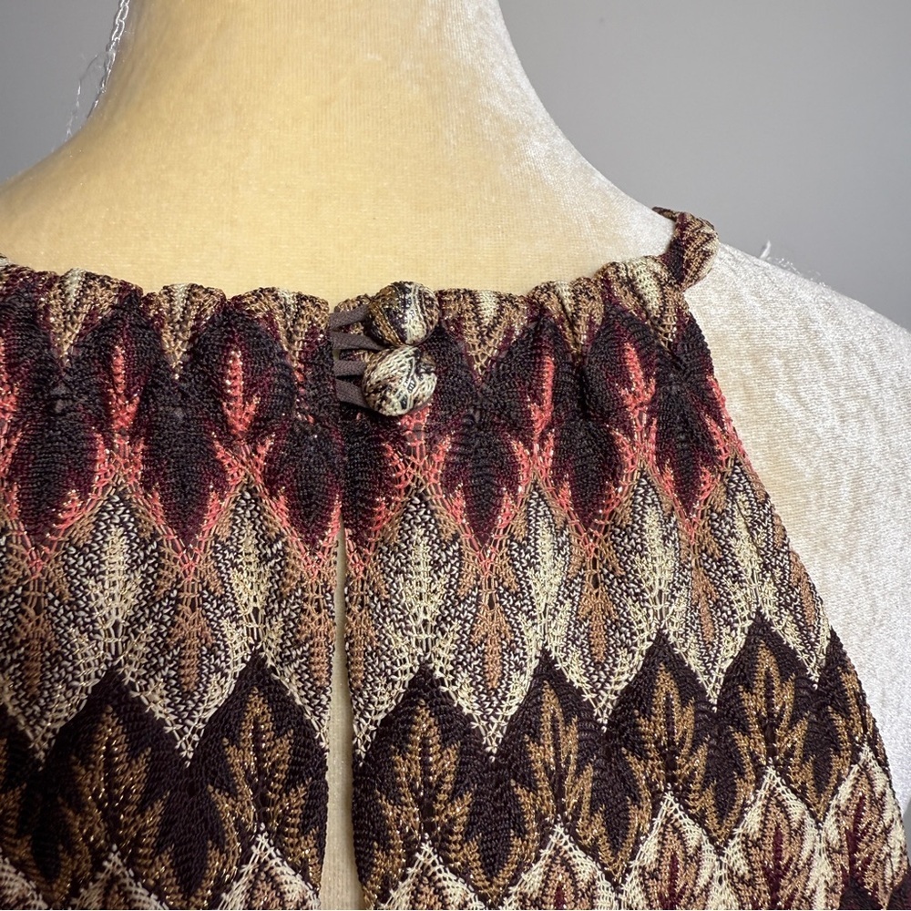 Boston Proper zigzag pattern halter maxi dress with side slits - Picture 7 of 9